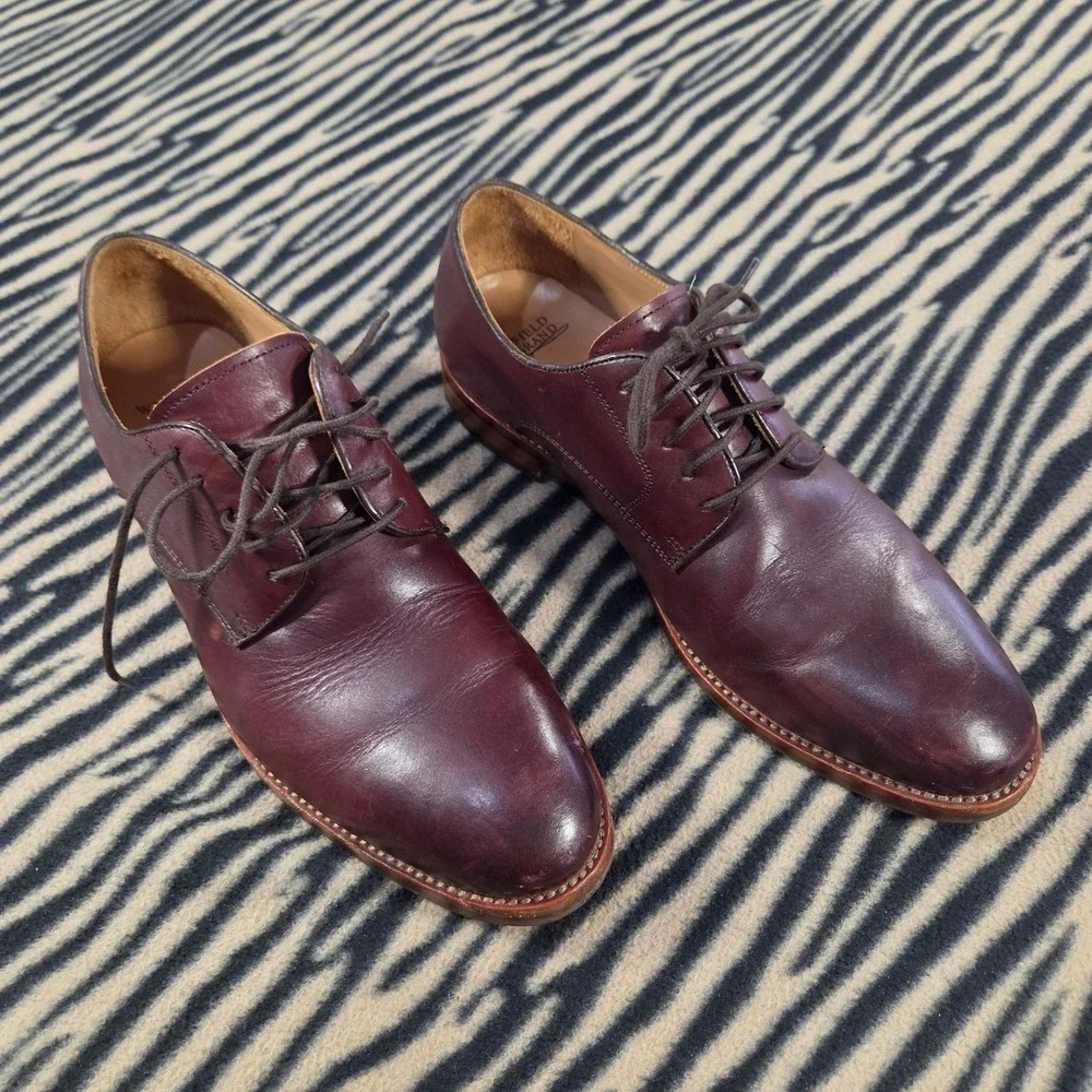 Warfield & Grand Dillinger Oxford Shoes Burgundy Leather Lug Sole Mens 9 60912